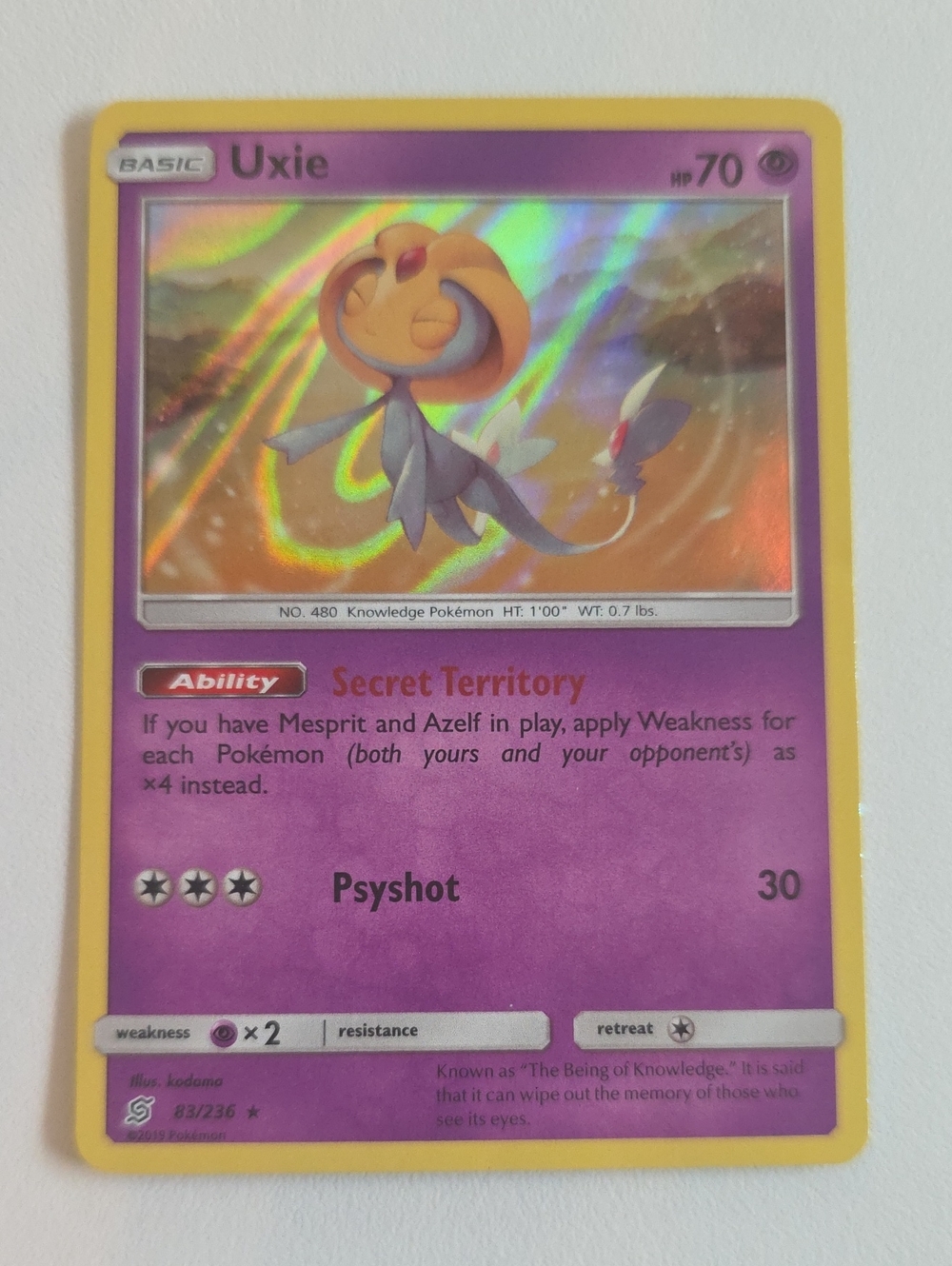 Pokemon Uxie Card